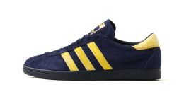 adidas Tobacco atmos lacivert KZ6431, sarı kadife şeritler