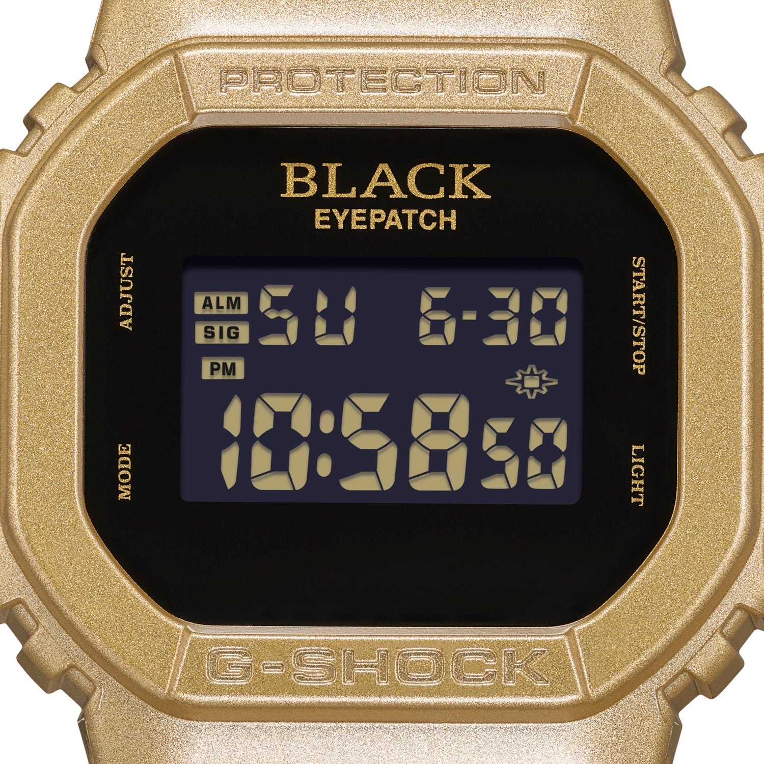BlackEyePatch G-SHOCK kasa arkası gravürü