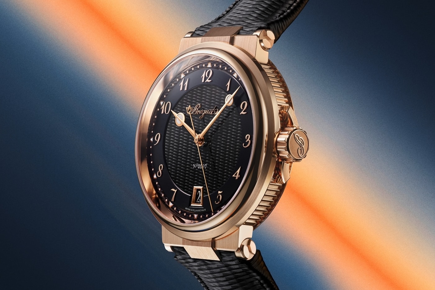 Siyah kadranlı kırmızı altın Breguet Marine 5517