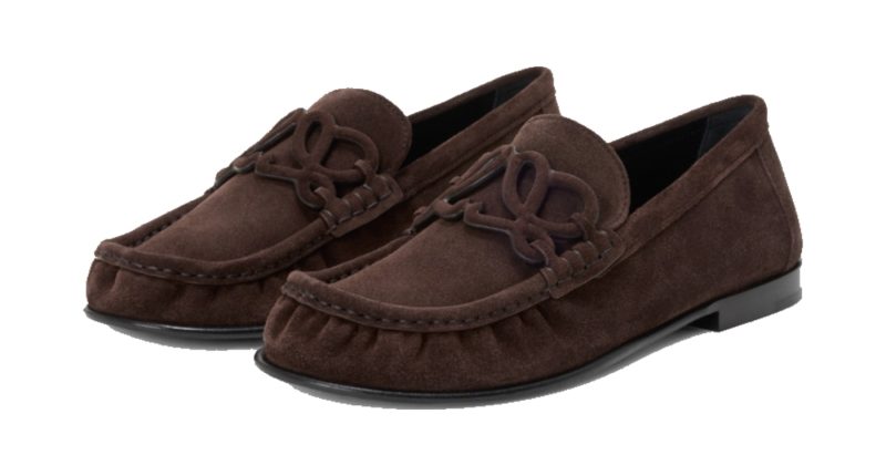 Dark Chocolate süet Loewe loafer çifti