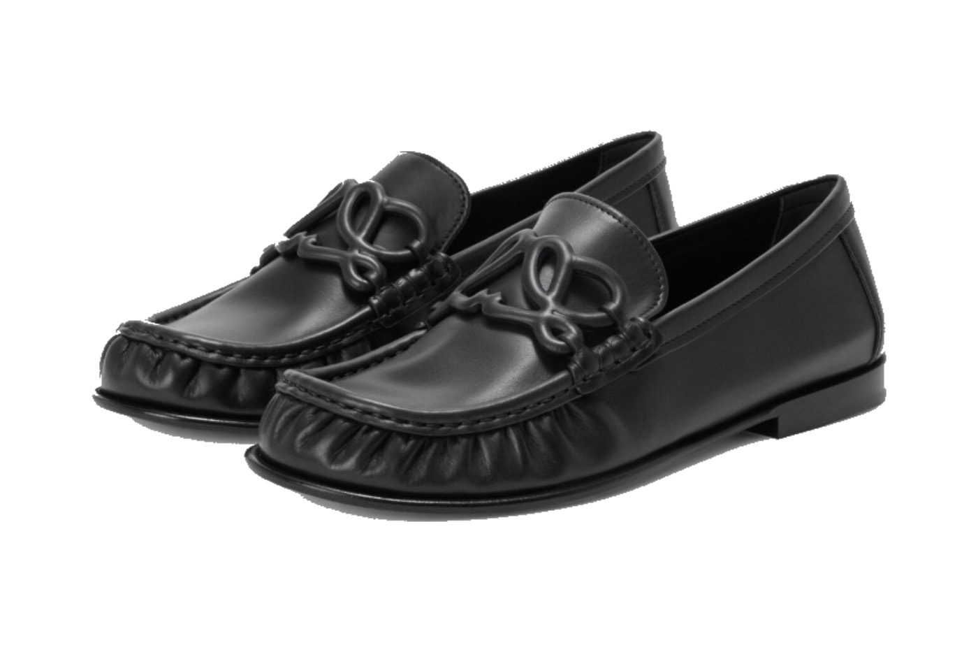 Siyah yumuşak dana derisi Loewe loafer