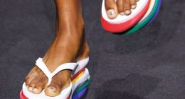 MM6 Havaianas gökkuşağı tabanlı Top 6Layers terlik