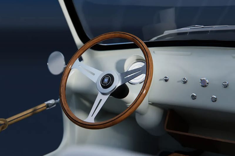 Ahşap kaplamalı Nardi Classic direksiyon ve krem renkli gösterge paneli