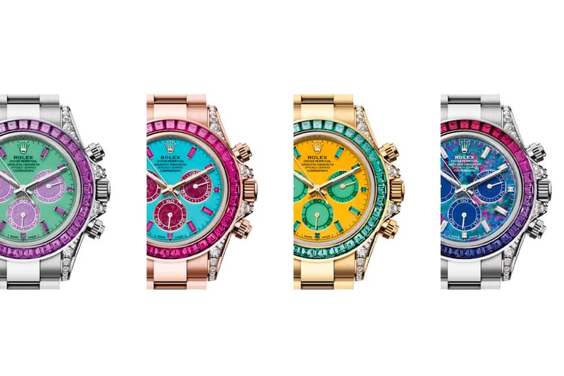 Rolex Daytona Four Seasons koleksiyonunun dört tek örnek saati yan yana