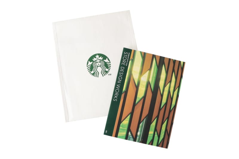 Starbucks Japonya mağaza tasarımı kitabı ve bardak biçimli kraft zarfı