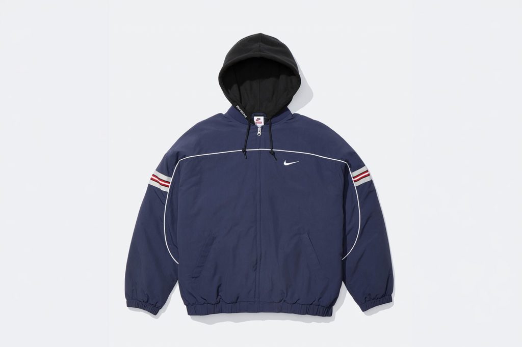 Supreme Nike lacivert naylon ceket önden