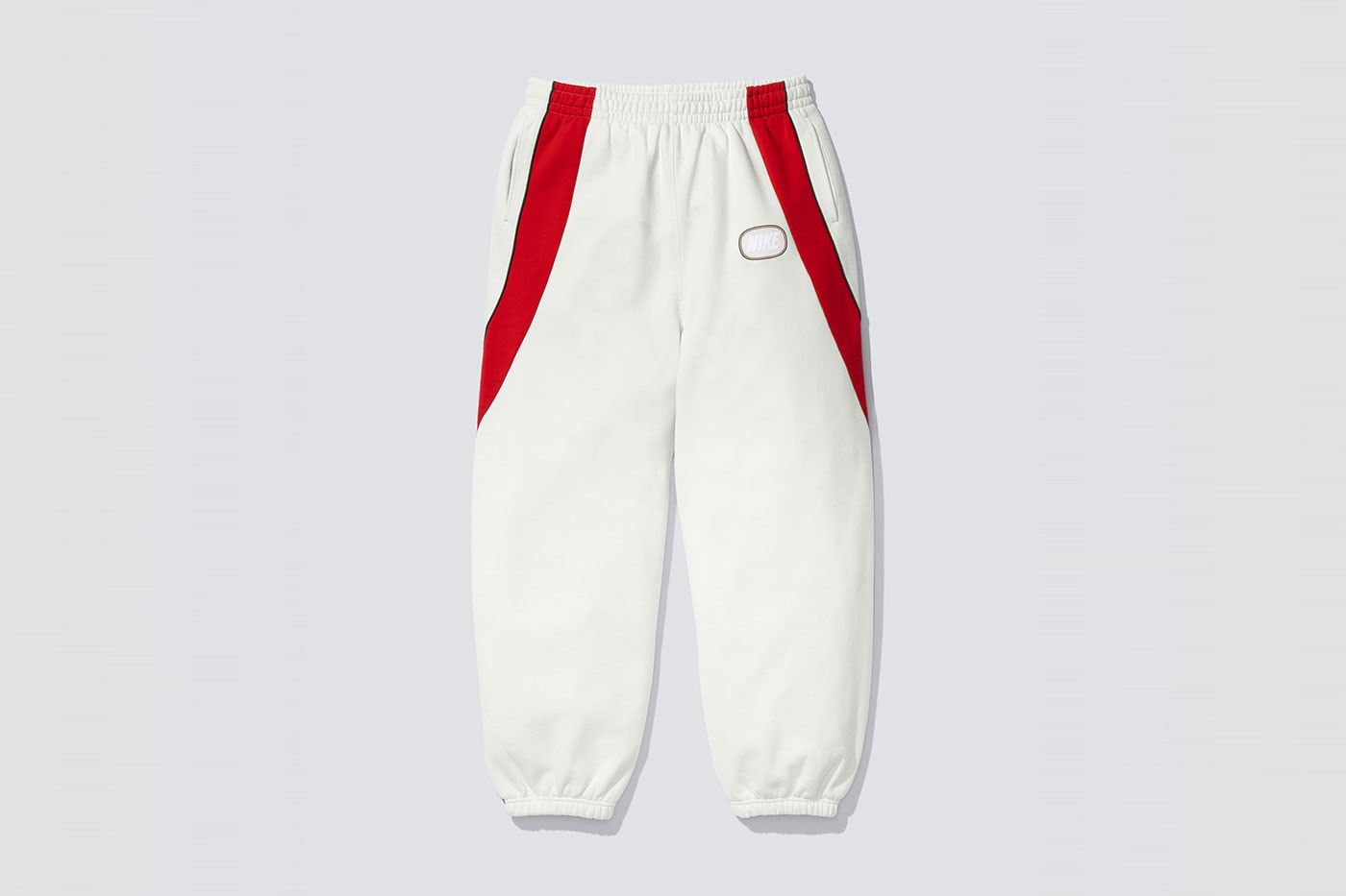 Supreme Nike beyaz kırmızı panelli eşofman altı