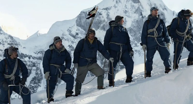 Tenzing filminde Everest tırmanışından bir kare