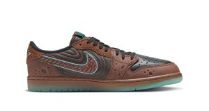 Turkuaz detaylı kahverengi Jordan 1 Low iç yan