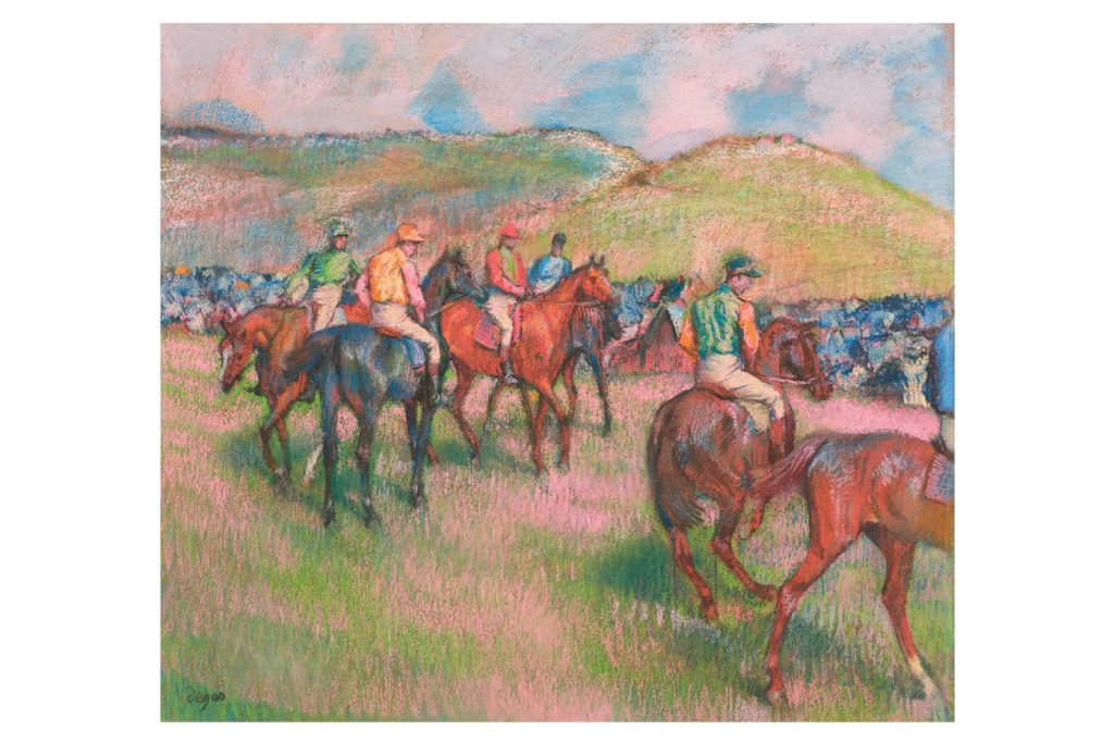 Edgar Degas'nın jokeyleri ve yarış atlarını konu alan pastel eseri