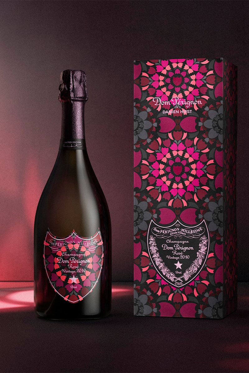 Dom Pérignon Rosé Vintage 2010 için pembe kaleydoskop desenli kutu