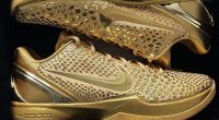 Jalen Brunson Kobe 6 Protro altın PE yakın çekim