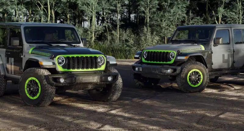 Yan yana iki renk düzeniyle Jeep Wrangler Switchback