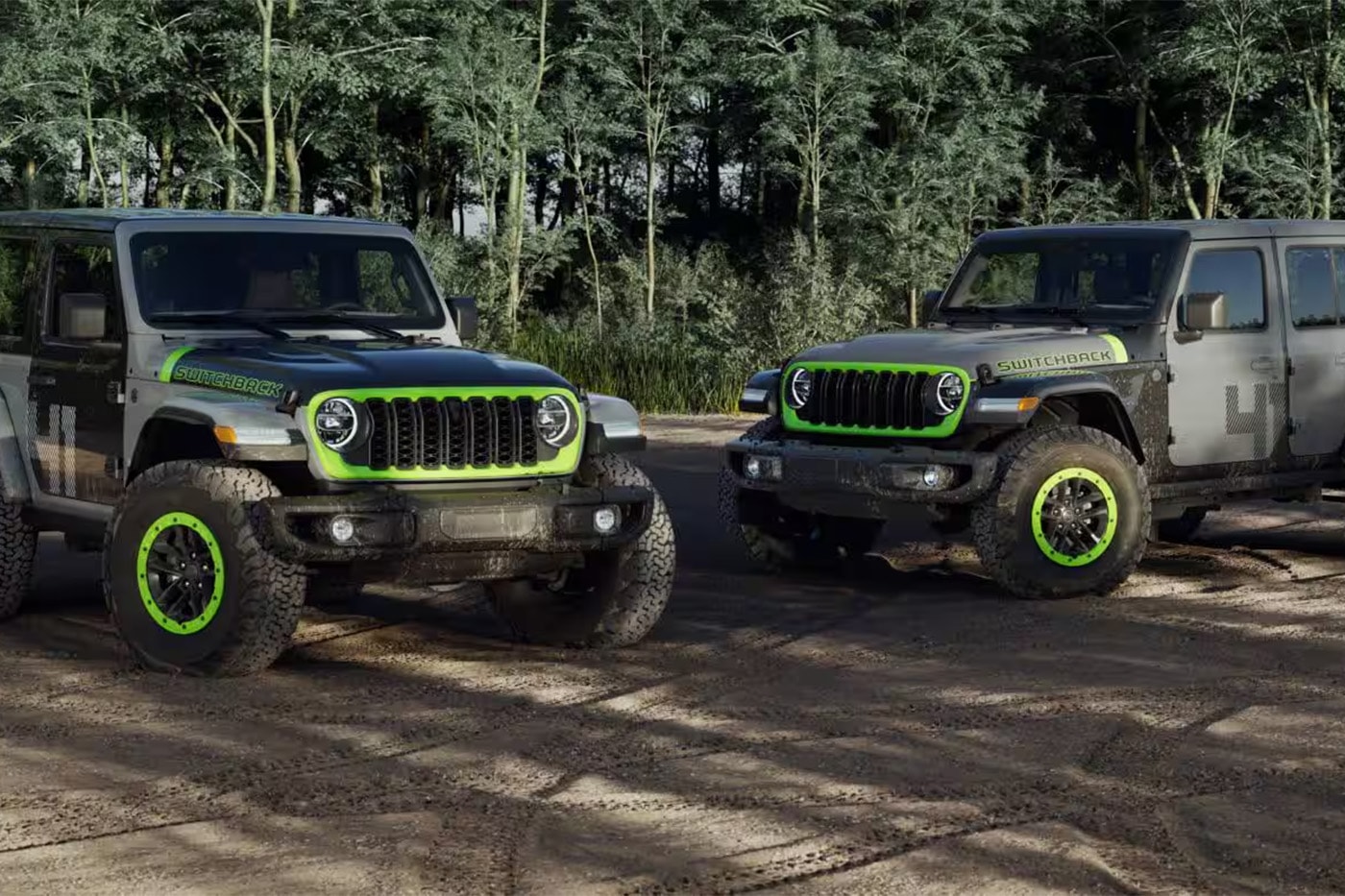 Yan yana iki renk düzeniyle Jeep Wrangler Switchback