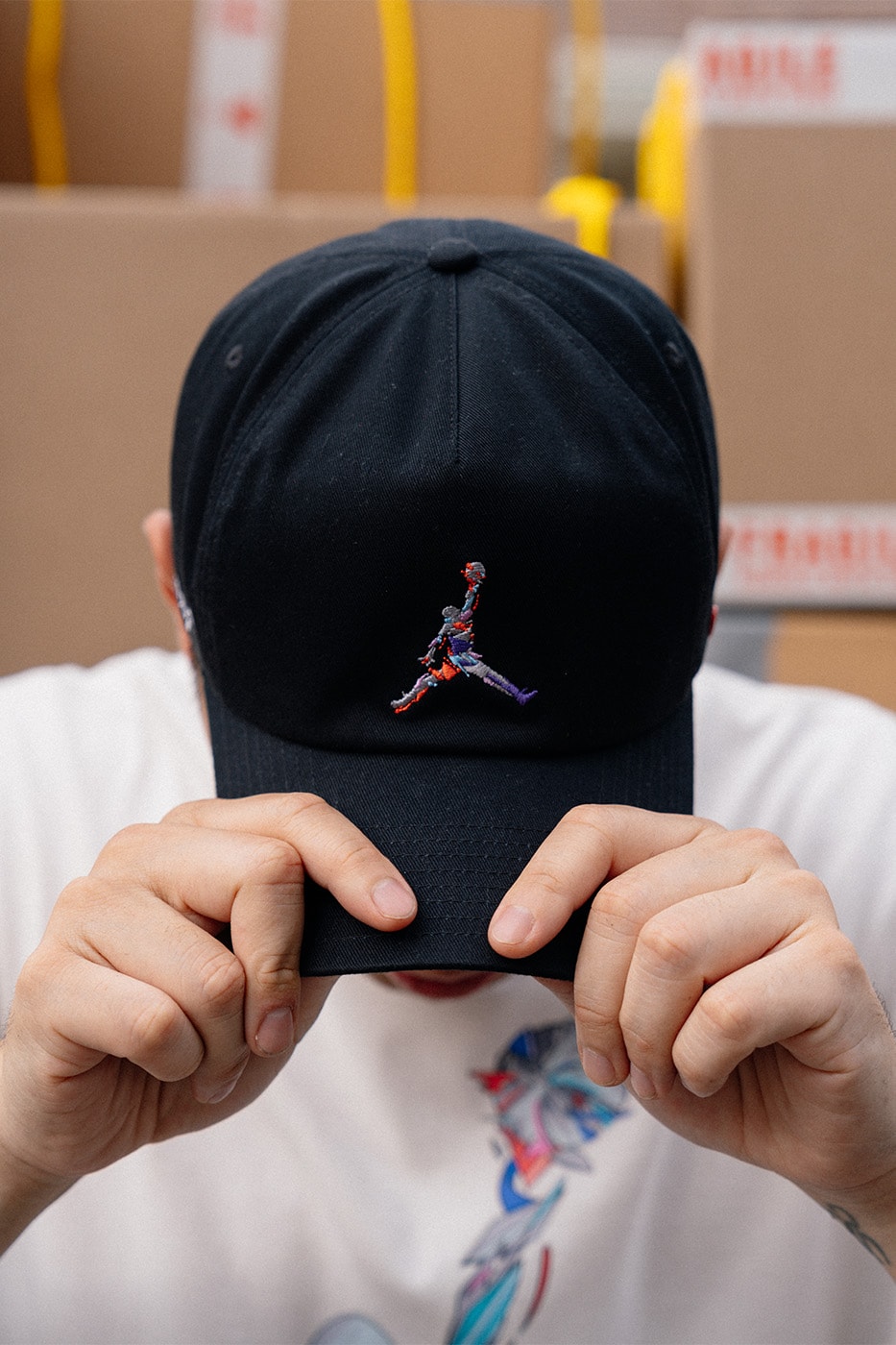 Jumpman logolu siyah şapka