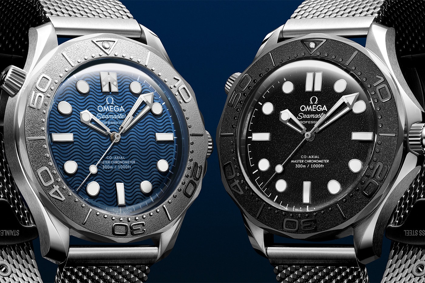 Omega James Bond ve Spectre Seamaster Diver 300M saatleri yan yana
