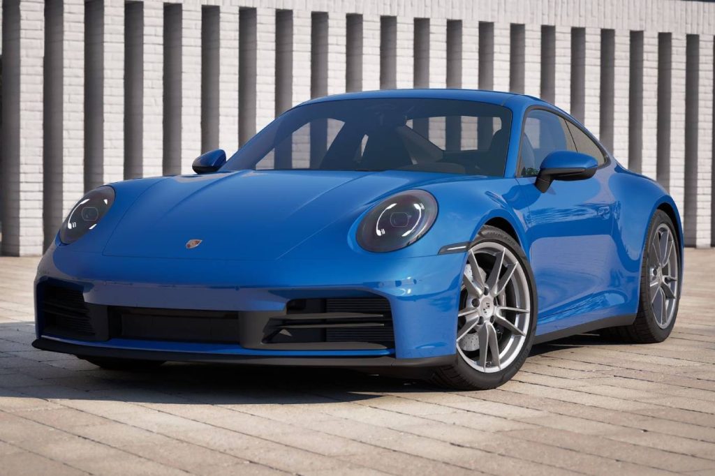 400 bin dolarlık Porsche planı: mavi Porsche 911 Carrera önden görünüm