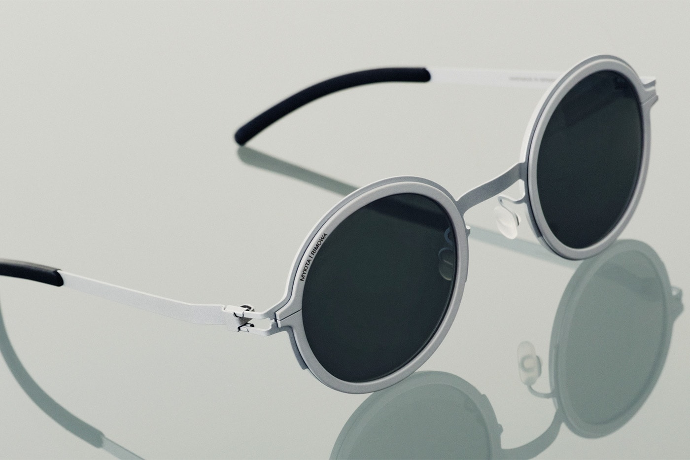 RIMOWA MYKITA MR007 gümüş yuvarlak güneş gözlüğü