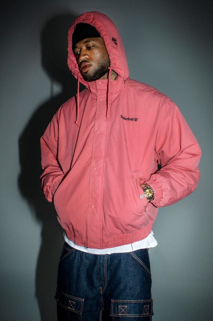 Supreme Timberland: Pembe kapüşonlu Utility Jacket