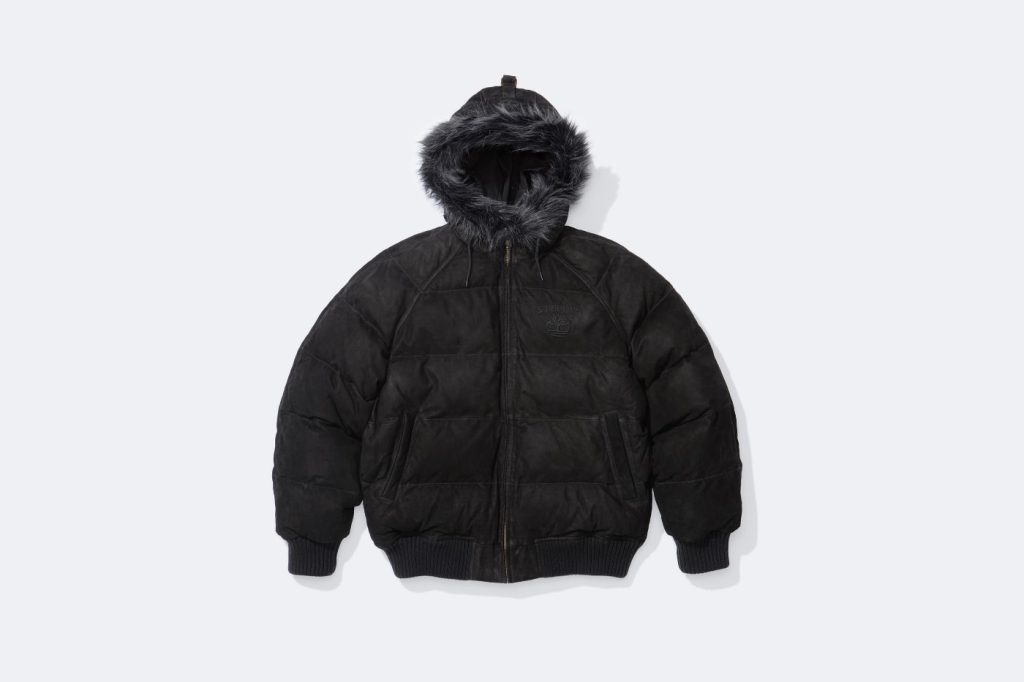 Supreme Timberland: Siyah puf mont önden