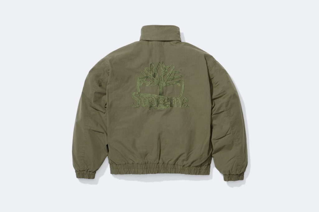 Supreme Timberland: Haki Utility Jacket arkadan