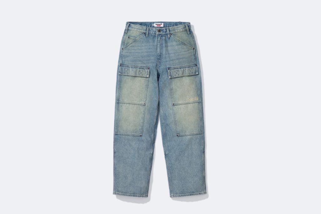 Supreme Timberland: Açık yıkama Double Knee kot önden