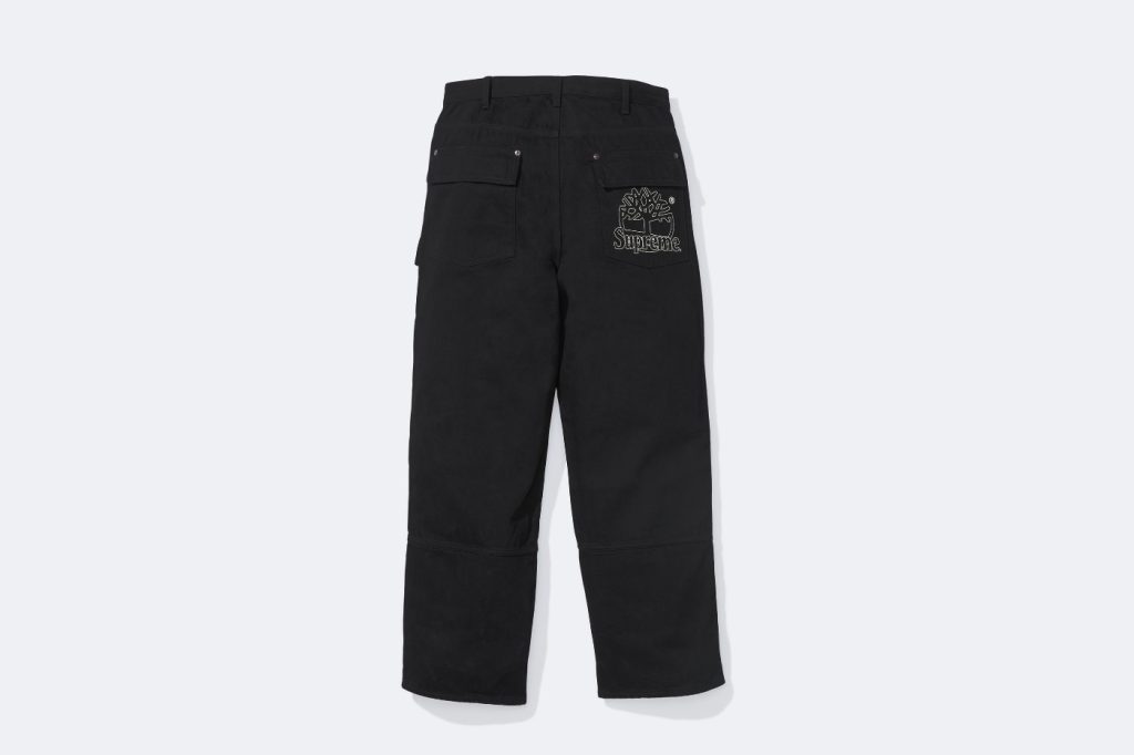Supreme Timberland: Siyah Double Knee pantolon arkadan