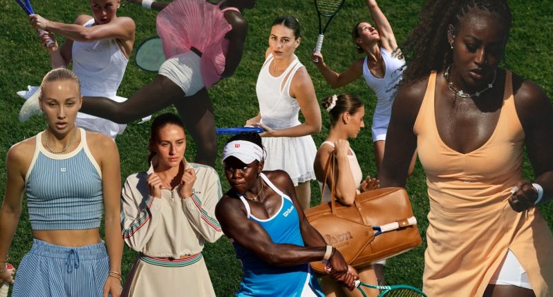 Wilson tenis modası: kort stilinin ikonik görünümlerinden oluşan kolaj