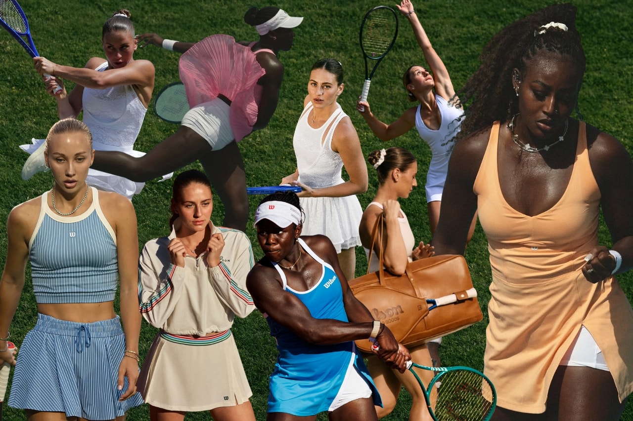 Wilson tenis modası: kort stilinin ikonik görünümlerinden oluşan kolaj
